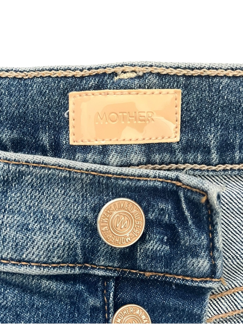 MOTHER The Tomcat Bermuda Short Fray Other Moods Denim Shorts Button Fly 26 - Picture 4 of 15